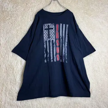 4XL T셔츠 길단 초 빅 사이즈 양면 프린트 십자가 종교계