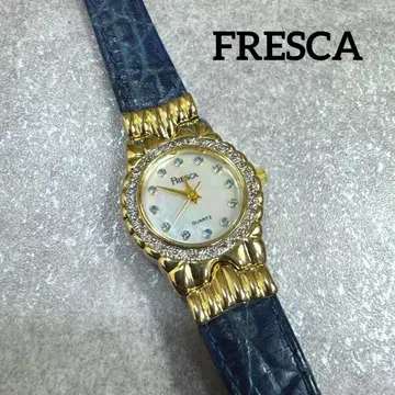 가동품 FRESCA 프레스카 컬러 스톤 아날로그 쿼츠 손목시계