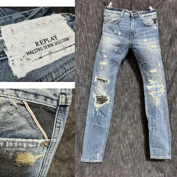 정가 52800엔 Replay 프리미엄 라인 고가 모델 데님 청바지