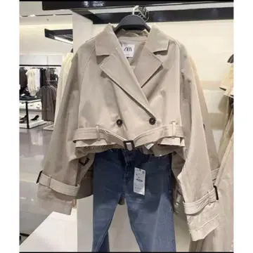 ZARA 자라 오버 사이즈 크롭 트렌치코트 스프링 코트