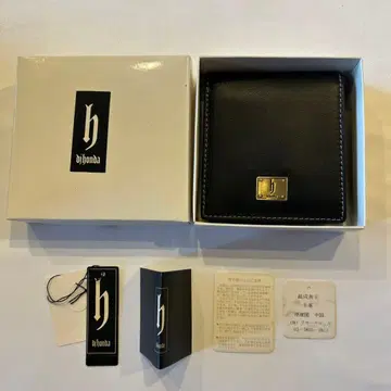 Dj honda(디제이 혼다) 블랙 소가죽 접이식 지갑 [ 미사용 ]
