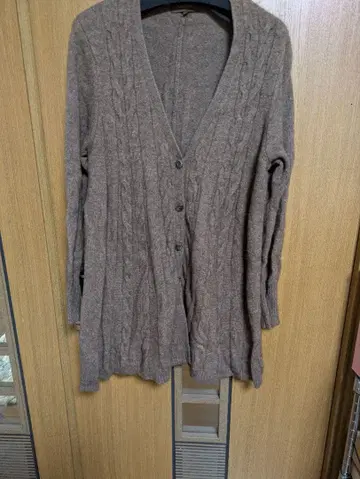 Nature's (야크 100%) 케이블 니트 롱 가디건 LL