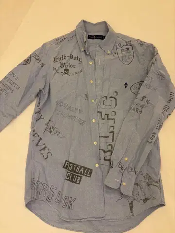 캐주얼 프린트 셔츠 라이트 블루