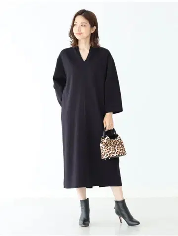 미사용 택 포함 데미룩스 빔즈 드롭 숄더 원피스