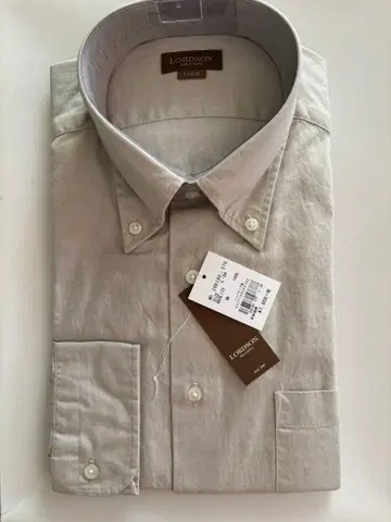 LORDSON 베이지 면 긴팔 셔츠 L 야마젠
