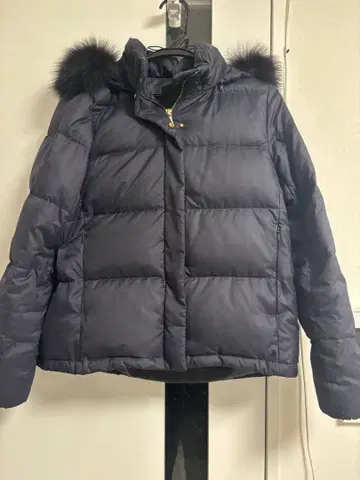 네이비 퍼 다운 자켓