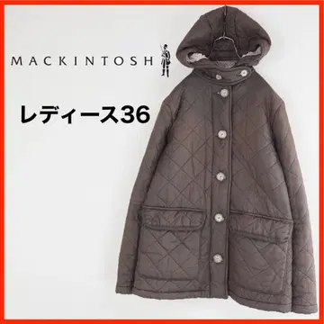 A4319*MACKINTOSH*퀼팅 자켓*후드 부착*36*짙은 갈색
