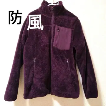 유니클로 방풍 블록테크 보아 플리스 퍼플