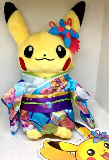 미사용 새상품 카가 기모노 피카츄 봉제 인형 포켓몬 센터 카나자와
