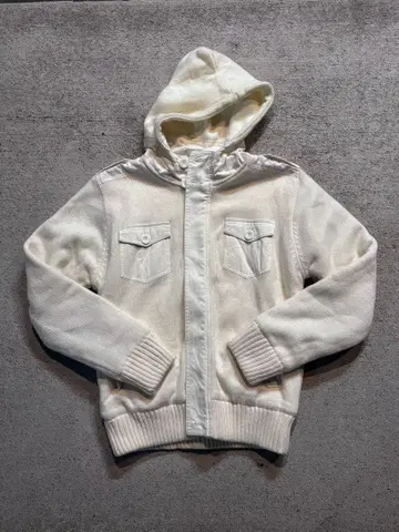 후드 니트 다운 재킷 y2k