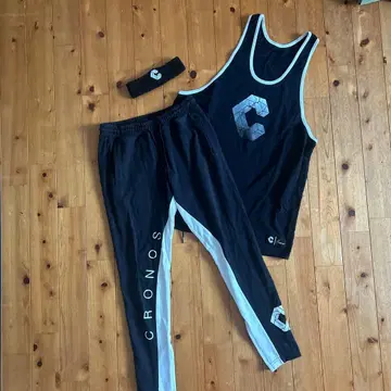 CRONOS 조거 팬츠 탱크탑 헤드밴드 세트