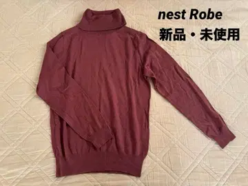[ 새상품 미사용 ] 네스트로브 터틀넥 니트 캐시미어 면 버건디