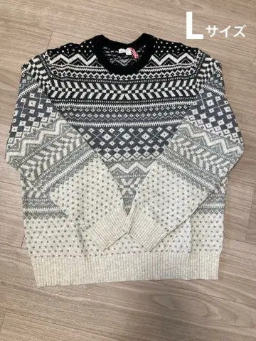 남성용 GAP 노르딕 무늬 크루넥 니트 스웨터