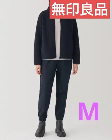 무인양품 방풍 속기모 스트레치 이지 조거 팬츠 M 블랙