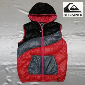 [ Quiksilver ] 퀵실버 자수 로고 후드 부착 다운 베스트