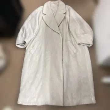 SNIDEL 화이트 퍼 스타일 롱 코트