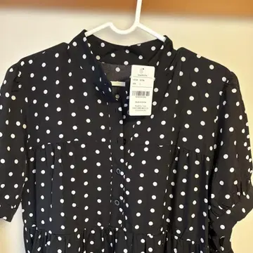 미사용 새상품! La-gemme 반팔 셔츠 원피스 L 사이즈 도트