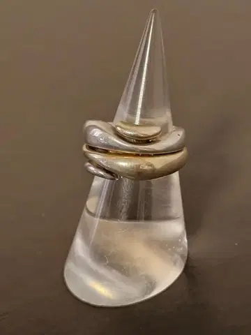 빈티지 인터로킹 디자인 실버 더블 반지