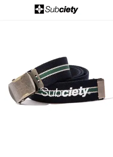 Subciety 스트라이프 벨트 네이비
