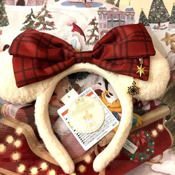 새상품 디즈니 크리스마스 리루린린 머리띠 화이트 리본 참