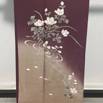 D832 호몬기 유젠 꽃 무늬 순수 실크 기모노 이중 기모노 컨디션 최상