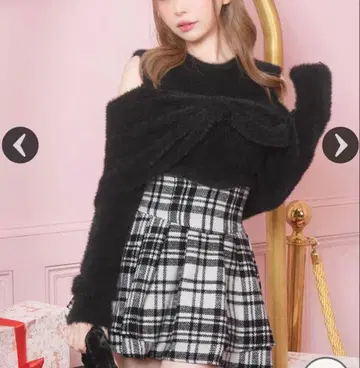 미셸 마카롱 리본 니트탑 화이트