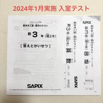 SAPIX 신 3학년 입실 테스트