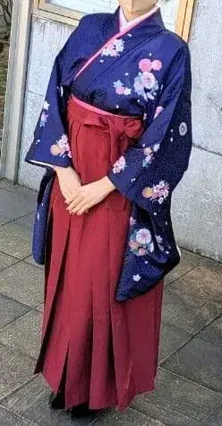 졸업식 하카마 6종 세트 (네이비/크림슨)