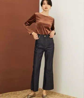 새상품 PUBLIC TOKYO Silk Denim PinTuckFlare