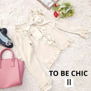 TO BE CHIC 니트 셔츠/블라우스 ( M ) 바이컬러/프릴/보타이