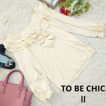 컨디션 최상 TO BE CHIC 셔츠/블라우스 ( M ) 크림색/프릴