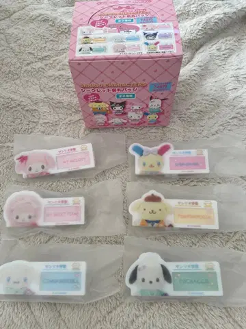 산리오 캐릭터즈 시크릿 명찰 배지 6개 세트