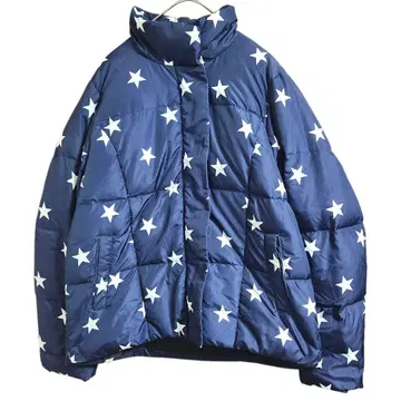 PICCIN 별 패턴 다운 자켓 네이비 M 여성용 아우터