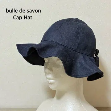 새상품급 bulle de savon 데님 캡 햇 네이비