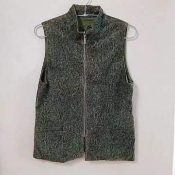 그린 계열 믹스 컬러 슬리브리스 베스트 돈피 여성용 베스트