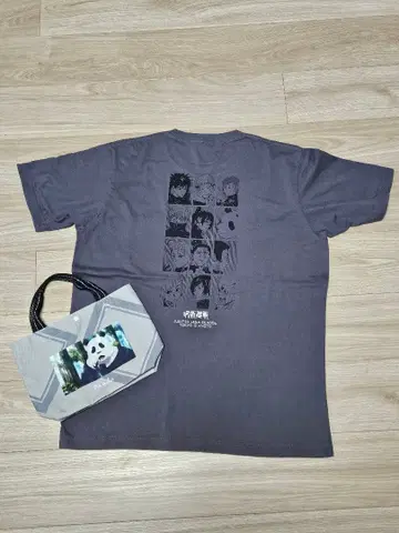 주술회전 어패럴 2점 UNIQLO UT 그레이 T셔츠 & 시마무라 런치백