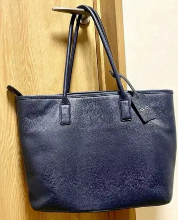 바니스뉴욕 토트백 가죽 주름 가죽 A4 숄더 네이비