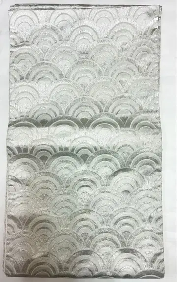 포멀 실버 은색 파랑 청해파 후쿠로 오비 화학 섬유