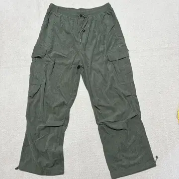 새상품 카고 팬츠 와이드 코듀로이 남성용 바지 그린 2XL
