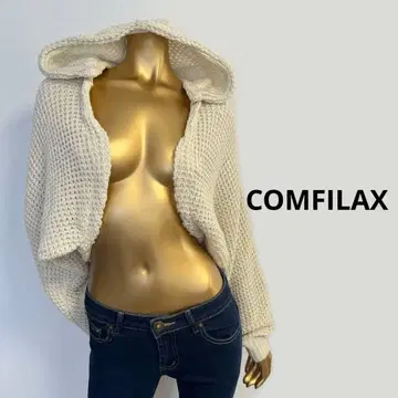 [ 4701 ] COMFILAX 탈부착 후드 니트 볼레로 F 화이트