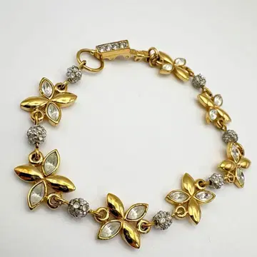 SWAROVSKI 스와로브스키 플라워 팔찌 골드 x 클리어