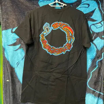 산타크루즈 컬러풀 그래픽 블랙 T셔츠 M