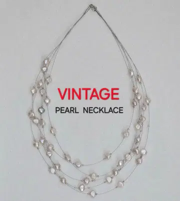 빈티지 5연 펄 목걸이 전체 길이 43cm