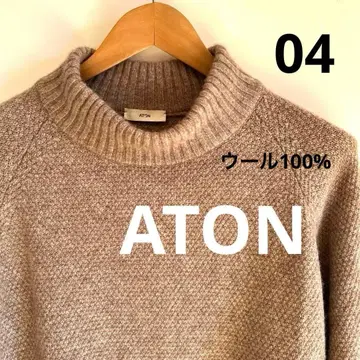 ATON 에이트 하이넥 울 100% 니트 스웨터 두꺼운 원단 M
