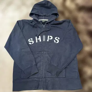 SHIPS 다크 네이비 후드티 후드 부착