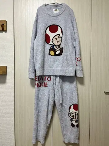 젤라또피케 마리오 자카드 풀오버 & 롱 팬츠 세트 키노피오