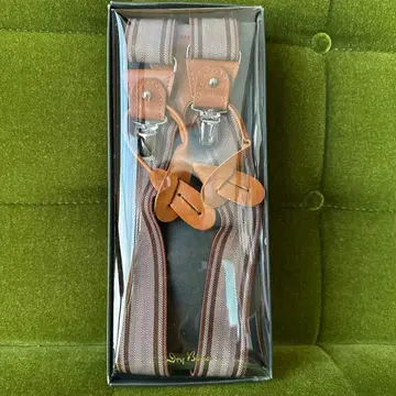 Dry Bones 브라운 스트라이프 Y형 서스펜더