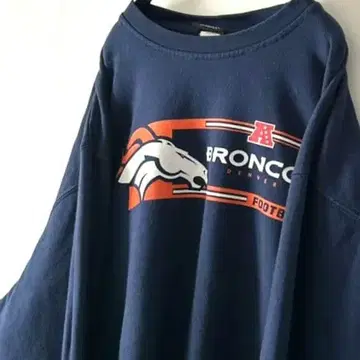 NFL 브롱코스 풋볼 맨투맨 네이비 구제 의류