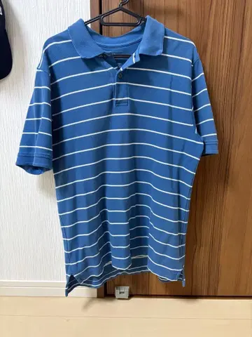 L.L.Bean 블루 화이트 스트라이프 피케 셔츠 M