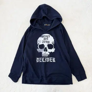 긴팔 후드티 맨투맨 속기모 해골 프론트 프린트 L 네이비 y2k